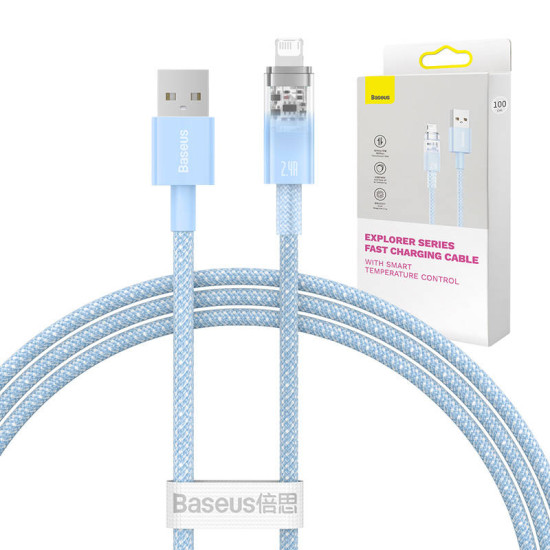 Baseus Καλώδιο USB σε Lightning Explorer Series 2.4A, 1m (Γαλάζιο) Baseus Καλώδιο USB σε Lightning Explorer Series 2.4A, 1m (Γαλάζιο)