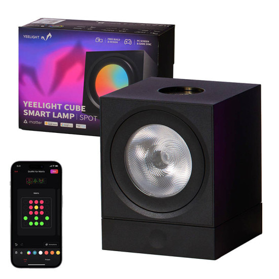 Yeelight Διακοσμητικό Φωτιστικό Cube Light Gaming Lamp Spot με Βάση (Μαύρο) Yeelight Διακοσμητικό Φωτιστικό Cube Light Gaming Lamp Spot με Βάση (Μαύρο)