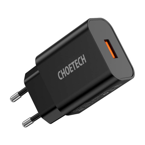 Wall Charger Choetech 18W USB-A (black) Wall Charger Choetech 18W USB-A (black)