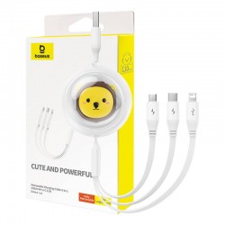Baseus Καλώδιο 3σε1  USB σε USB-C/MicroUSB/Lightning, 3.5A, 1.1m (Λευκό)