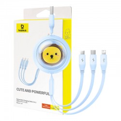 Baseus Καλώδιο 3σε1  USB σε USB-C/MicroUSB/Lightning, 3.5A, 1.1m (Γαλάζιο)