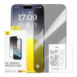 Baseus Προστατευτικό Οθόνης Tempered Glass Diamond με Φίλτρο Ιδιωτικότητας για iPhone 15 Pro (Διαφανές)