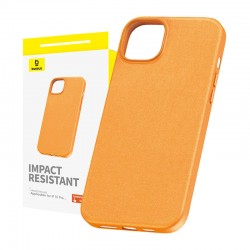 Baseus Θήκη Τηλεφώνου Fauxther Series για iPhone 15 Pro (Πορτοκαλί)