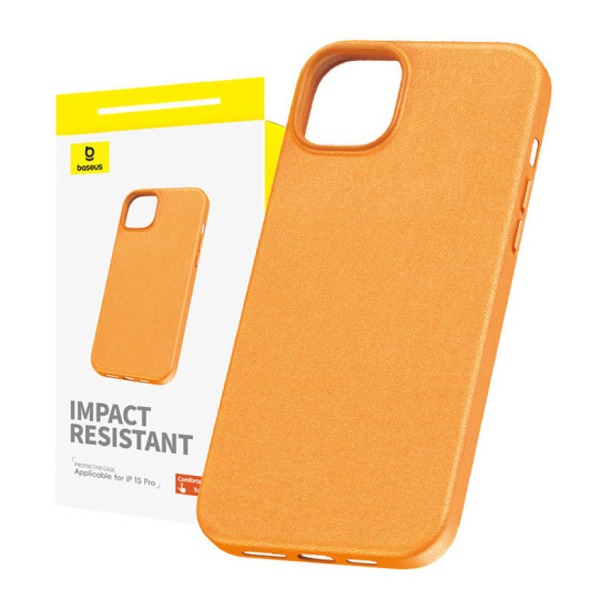 Baseus Θήκη Τηλεφώνου Fauxther Series για iPhone 15 Pro (Πορτοκαλί) Baseus Θήκη Τηλεφώνου Fauxther Series για iPhone 15 Pro (Πορτοκαλί)