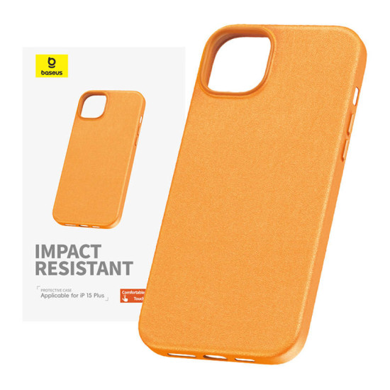 Baseus Θήκη Τηλεφώνου Fauxther Series για iPhone 15 Plus (Πορτοκαλί) Baseus Θήκη Τηλεφώνου Fauxther Series για iPhone 15 Plus (Πορτοκαλί)