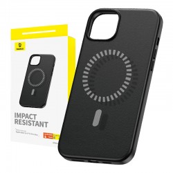 Baseus Μαγνητική Θήκη Τηλεφώνου Fauxther Series για iPhone 15 ProMax (Μαύρο)