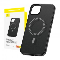 Baseus Μαγνητική Θήκη Τηλεφώνου Fauxther Series για iPhone 15 Plus (Μαύρο)