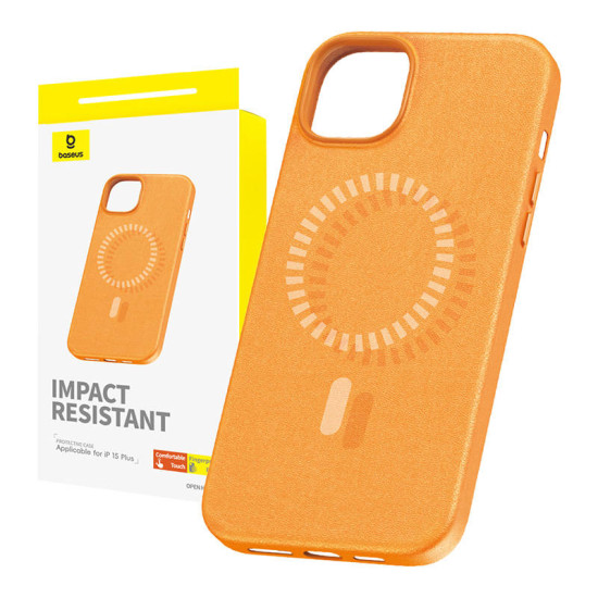 Baseus Μαγνητική Θήκη Τηλεφώνου Fauxther Series για iPhone 15 Plus (Πορτοκαλί) Baseus Μαγνητική Θήκη Τηλεφώνου Fauxther Series για iPhone 15 Plus (Πορτοκαλί)