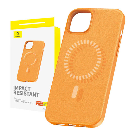 Baseus Μαγνητική Θήκη Τηλεφώνου Fauxther Series για iPhone 15 (Πορτοκαλί) Baseus Μαγνητική Θήκη Τηλεφώνου Fauxther Series για iPhone 15 (Πορτοκαλί)