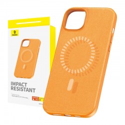 Baseus Μαγνητική Θήκη Τηλεφώνου Fauxther Series για iPhone 15 ProMax (Πορτοκαλί)