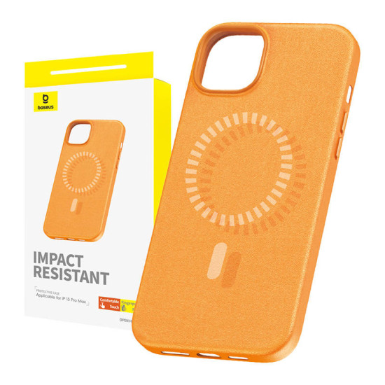 Baseus Μαγνητική Θήκη Τηλεφώνου Fauxther Series για iPhone 15 ProMax (Πορτοκαλί) Baseus Μαγνητική Θήκη Τηλεφώνου Fauxther Series για iPhone 15 ProMax (Πορτοκαλί)