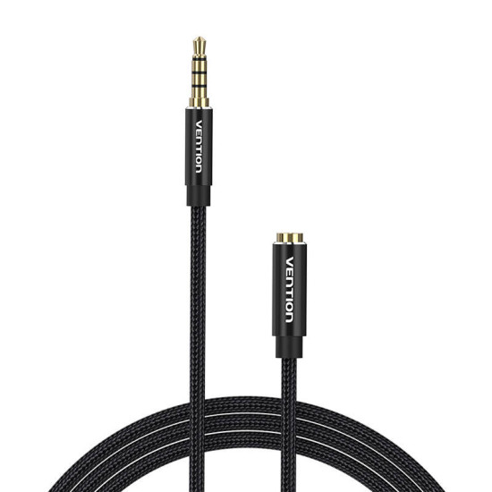 Cable Audio TRRS 3.5mm Male to 3.5mm Female Vention BHCBG 1,5m Black Cable Audio TRRS 3.5mm Male to 3.5mm Female Vention BHCBG 1,5m Black