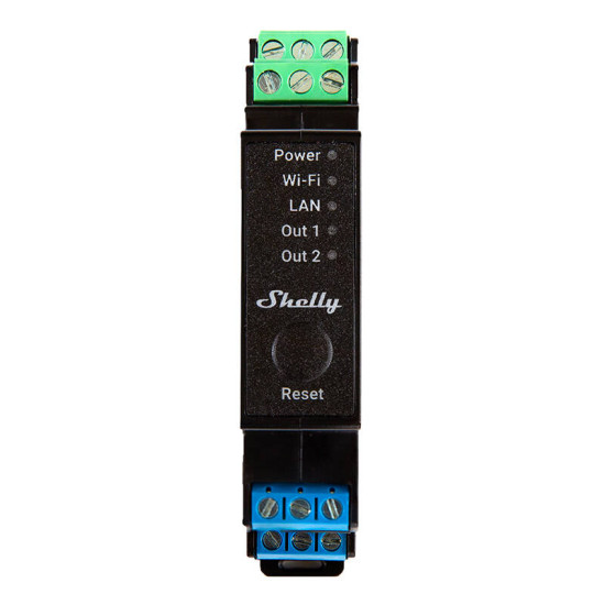 Shelly Pro 2PM DIN Rail 2-channel Relay, WiFi/LAN (Power measurement) Shelly Pro 2PM DIN Rail 2-channel Relay, WiFi/LAN (Power measurement)