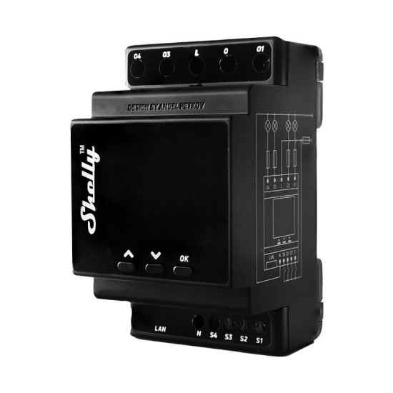 Shelly Pro 4PM DIN Rail 4-channel Relay, WiFi (Power measurement) Shelly Pro 4PM DIN Rail 4-channel Relay, WiFi (Power measurement)