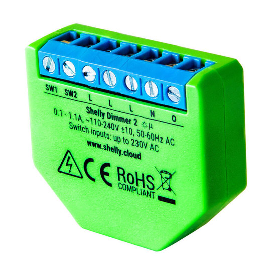Shelly Drimmer 2 Lighting Controller 230V, WiFi Shelly Drimmer 2 Lighting Controller 230V, WiFi