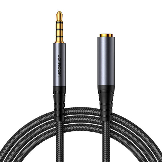 Joyroom SY-A09 AUX extension cable 3.5mm mini jack female to 3.5mm mini jack male, braided, 1.2m (black) Joyroom SY-A09 AUX extension cable 3.5mm mini jack female to 3.5mm mini jack male, braided, 1.2m (black)