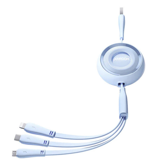 3in1 Joyroom Colorful USB to USB-C/Lightning/Micro USB cable 3.5A, 1m (blue) 3in1 Joyroom Colorful USB to USB-C/Lightning/Micro USB cable 3.5A, 1m (blue)