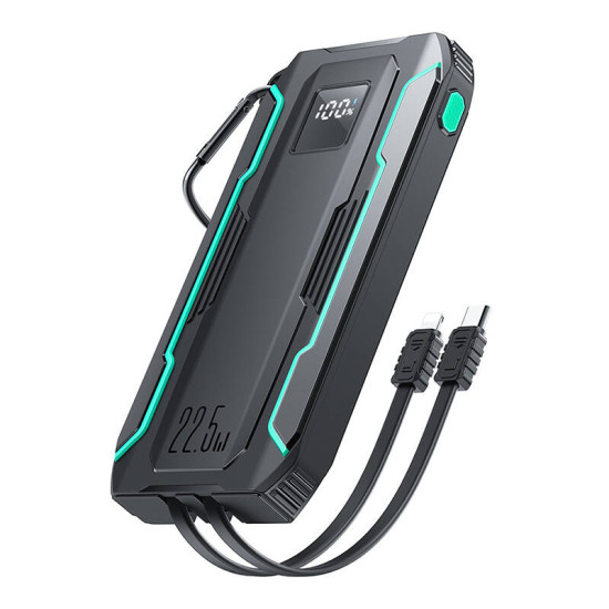 Powerbank Joyroom JR-L017 10000mAh, 22.5W, with Lightning + USB-C cable (black) Powerbank Joyroom JR-L017 10000mAh, 22.5W, with Lightning + USB-C cable (black)