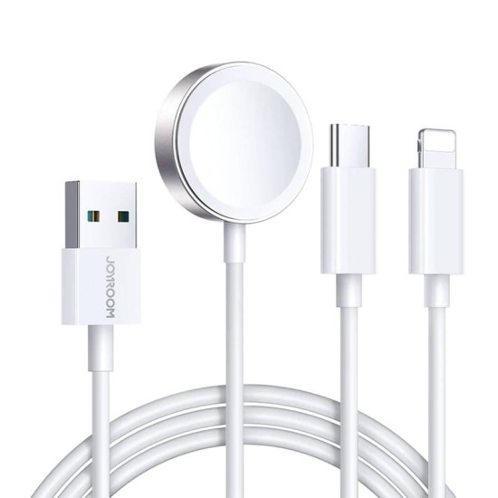 Μαγνητικός φορτιστής Apple Watch Joyroom S-IW008 Lightning + USB-C 5V 1.2m (Λευκό) Μαγνητικός φορτιστής Apple Watch Joyroom S-IW008 Lightning + USB-C 5V 1.2m (Λευκό)