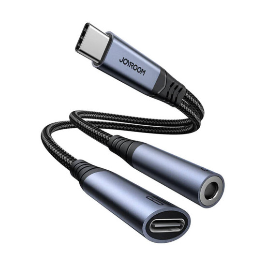 2-in-1 Audio adapter Joyroom SY-C02 Type-C to 3.5mm + Type-C (black) 2-in-1 Audio adapter Joyroom SY-C02 Type-C to 3.5mm + Type-C (black)
