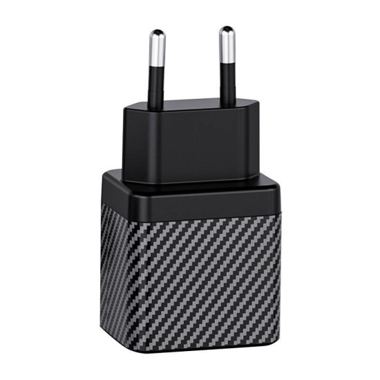 Wall charger INVZI GaN 2x USB-C, 45W, EU (black) Wall charger INVZI GaN 2x USB-C, 45W, EU (black)