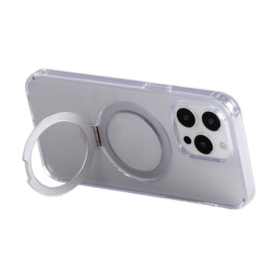 Magnetic protective phone case with holder Joyroom JR-BP004 for iPhone 15 Pro Max (transparent) Magnetic protective phone case with holder Joyroom JR-BP004 for iPhone 15 Pro Max (transparent)