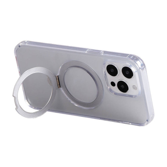 Magnetic protective phone case with holder Joyroom JR-BP004 for iPhone 15 Pro (transparent) Magnetic protective phone case with holder Joyroom JR-BP004 for iPhone 15 Pro (transparent)