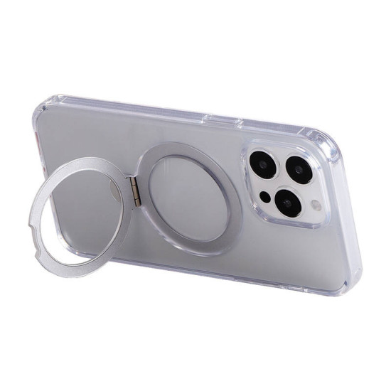 Magnetic protective phone case with holder Joyroom JR-BP004 for iPhone 15 (transparent) Magnetic protective phone case with holder Joyroom JR-BP004 for iPhone 15 (transparent)