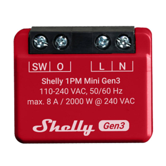 Shelly 1PM Mini Gen3 Controller, WiFi/Bluetooth Shelly 1PM Mini Gen3 Controller, WiFi/Bluetooth