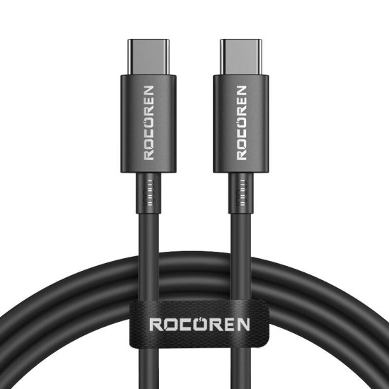 Fast Charging cable Rocoren USB-C to USB-C Simples Series 100W, 2m (black) Fast Charging cable Rocoren USB-C to USB-C Simples Series 100W, 2m (black)