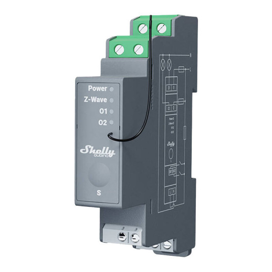 Shelly Qubino Pro 2 DIN rail Relay, 2-channel, Z-Wave Shelly Qubino Pro 2 DIN rail Relay, 2-channel, Z-Wave