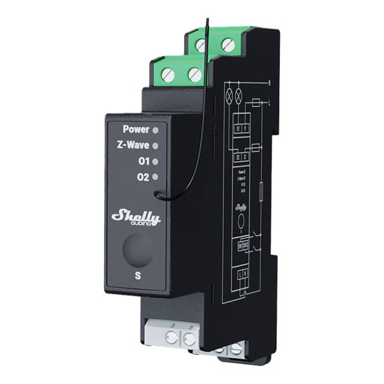Shelly Qubino Pro 2PM DIN rail Relay, 2-channel, Z-Wave (Power measurement) Shelly Qubino Pro 2PM DIN rail Relay, 2-channel, Z-Wave (Power measurement)