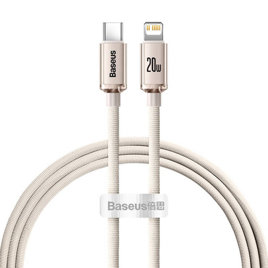 Baseus Crystal Shine USB-C to iP cable, 20W, 1.2m (pink) Baseus Crystal Shine USB-C to iP cable, 20W, 1.2m (pink)