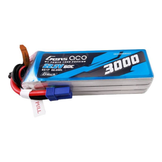 Gens ace G-Tech 3000mAh 22.2V 60C 6S1P Lipo Battery Pack with EC5 plug Gens ace G-Tech 3000mAh 22.2V 60C 6S1P Lipo Battery Pack with EC5 plug