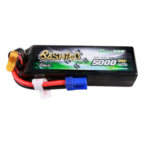 Gens ace G-Tech 5000mAh 14.8V 4S1P 60C Lipo Battery Pack with EC5 Plug-Bashing Series Gens ace G-Tech 5000mAh 14.8V 4S1P 60C Lipo Battery Pack with EC5 Plug-Bashing Series