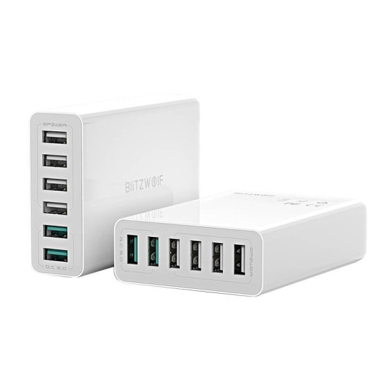 Blitzwolf Φορτιστής BW-S15 6x USB, QC 3.0, 60W (Λευκό) Blitzwolf Φορτιστής BW-S15 6x USB, QC 3.0, 60W (Λευκό)