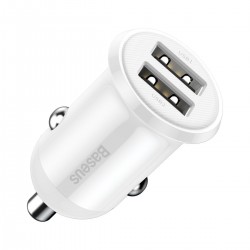 Baseus Φορτιστής Αυτοκινήτου Grain Pro 2xUSB 4.8A (Λευκό)