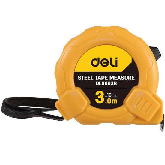 Steel Measuring Tape 3m/16mm Deli Tools EDL9003B (yellow) Steel Measuring Tape 3m/16mm Deli Tools EDL9003B (yellow)