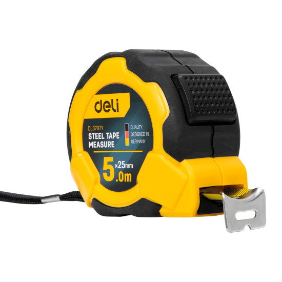 Steel Measuring Tape 5m/25mm Deli Tools EDL3797Y(yellow) Steel Measuring Tape 5m/25mm Deli Tools EDL3797Y(yellow)