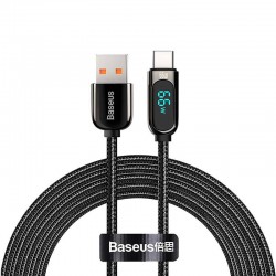 Baseus Καλώδιο USB σε USB-C με Οθόνη, 66W, 2m (Μαύρο)