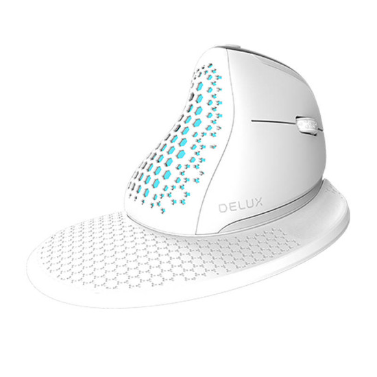 Delux Ασύρματο Ποντίκι Vertical M618XSD BT + 2.4G RGB (Λευκό) Delux Ασύρματο Ποντίκι Vertical M618XSD BT + 2.4G RGB (Λευκό)