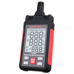 Habotest Μετρητής Θερμοκρασίας και Υγρασίας HT607 (Μαύρο/Κόκκινο)