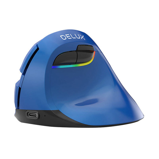 Wireless Vertical Mouse Delux M618Mini BT4.0 + 2.4Ghz 4000DPI RGB (blue) Wireless Vertical Mouse Delux M618Mini BT4.0 + 2.4Ghz 4000DPI RGB (blue)