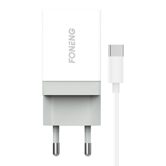 Fast charger Foneng 1x USB K210 10.5W + USB Type C cable 1m Fast charger Foneng 1x USB K210 10.5W + USB Type C cable 1m