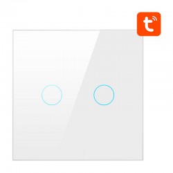 Avatto Έξυπνος Διακόπτης Χωνευτός ZigBee ZTS02-EU-W2 (2 κουμπιά) TUYA (Λευκό)