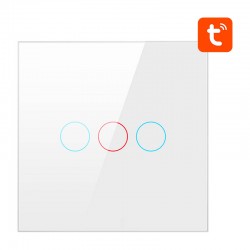 Avatto Έξυπνος Διακόπτης Χωνευτός ZigBee ZTS02-EU-W3 (3 κουμπιά) TUYA (Λευκό)