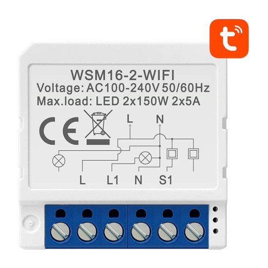 Avatto Έξυπνος Ενδιάμεσος Διακόπτης WiFi WSM16-W2 TUYA (Λευκό) Avatto Έξυπνος Ενδιάμεσος Διακόπτης WiFi WSM16-W2 TUYA (Λευκό)