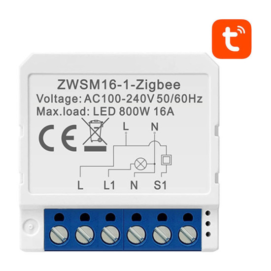 Avatto Έξυπνος Ενδιάμεσος Διακόπτης ZigBee ZWSM16-W1 TUYA (Λευκό) Avatto Έξυπνος Ενδιάμεσος Διακόπτης ZigBee ZWSM16-W1 TUYA (Λευκό)