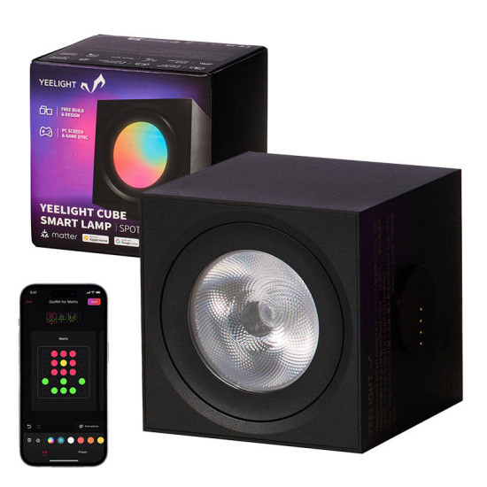 Yeelight Διακοσμητικό Φωτιστικό Cube Light Gaming Lamp Spot (Μαύρο) Yeelight Διακοσμητικό Φωτιστικό Cube Light Gaming Lamp Spot (Μαύρο)