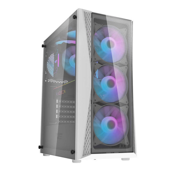 Darkflash DK352 Plus θήκη υπολογιστή (μαύρο και λευκό) + 4 ανεμιστήρες ARGB Darkflash DK352 Plus θήκη υπολογιστή (μαύρο και λευκό) + 4 ανεμιστήρες ARGB
